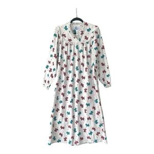 Accentuette by Lanza of Salzburg Flannel Cotton Nightgown Tartan Scottie Dogs